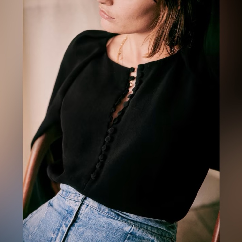 Sezane Amy blouse in black